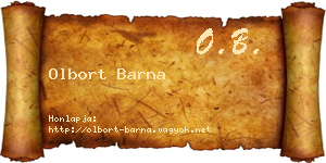 Olbort Barna névjegykártya