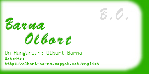 barna olbort business card